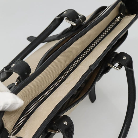 BURBERRY Nova Check Tote Bag Canvas Beige Silver Auth bs27393