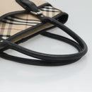 BURBERRY Nova Check Tote Bag Canvas Beige Silver Auth bs27393-7