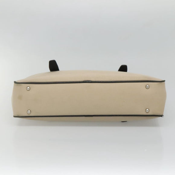 BURBERRY Nova Check Tote Bag Canvas Beige Silver Auth bs27393