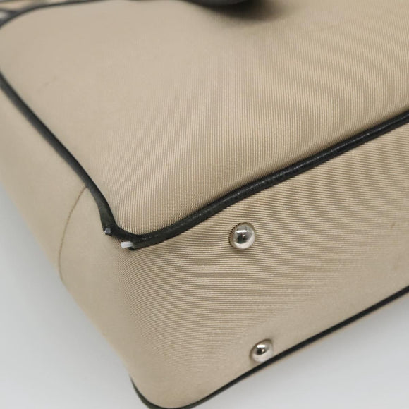 BURBERRY Nova Check Tote Bag Canvas Beige Silver Auth bs27393