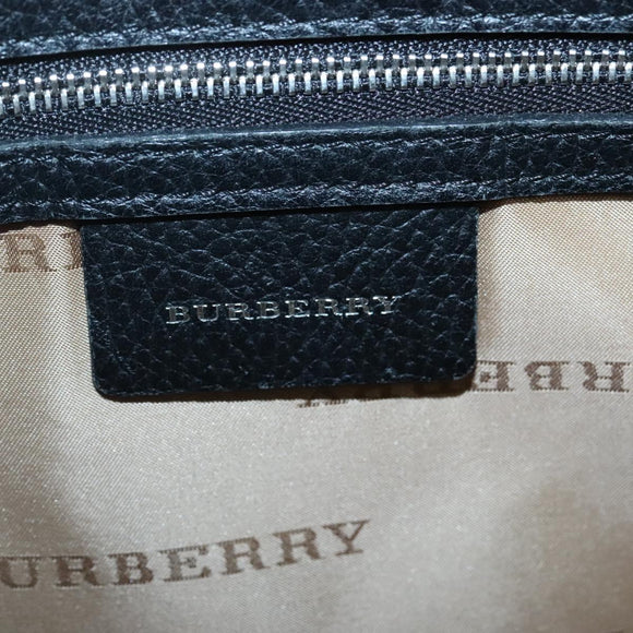 BURBERRY Nova Check Tote Bag Canvas Beige Silver Auth bs27393