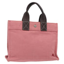 BURBERRY Blue Label Hand Bag Canvas Pink Silver Auth bs27396-1
