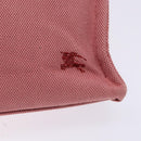 BURBERRY Blue Label Hand Bag Canvas Pink Silver Auth bs27396-15