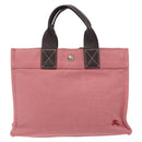 BURBERRY Blue Label Hand Bag Canvas Pink Silver Auth bs27396-2