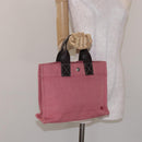 BURBERRY Blue Label Hand Bag Canvas Pink Silver Auth bs27396-21