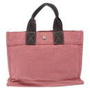 BURBERRY Blue Label Hand Bag Canvas Pink Silver Auth bs27396-3
