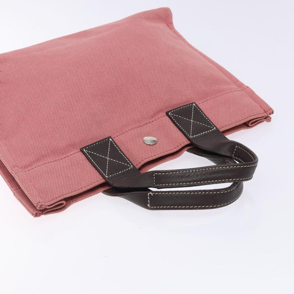 BURBERRY Blue Label Hand Bag Canvas Pink Silver Auth bs27396