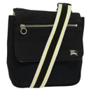 BURBERRY Blue Label Shoulder Bag Canvas Black Silver Auth bs27397-1