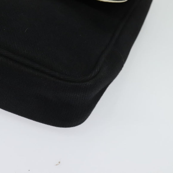 BURBERRY Blue Label Shoulder Bag Canvas Black Silver Auth bs27397