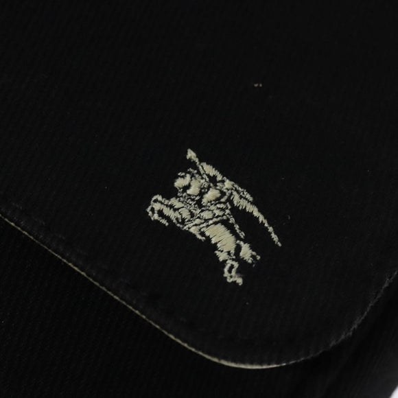 BURBERRY Blue Label Shoulder Bag Canvas Black Silver Auth bs27397