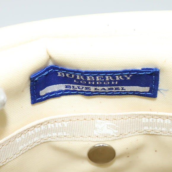BURBERRY Blue Label Shoulder Bag Canvas Black Silver Auth bs27397