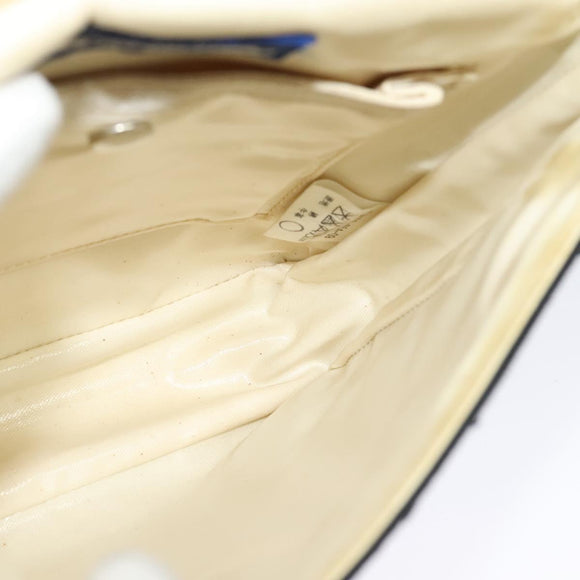 BURBERRY Blue Label Shoulder Bag Canvas Black Silver Auth bs27397