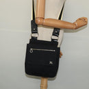 BURBERRY Blue Label Shoulder Bag Canvas Black Silver Auth bs27397-22