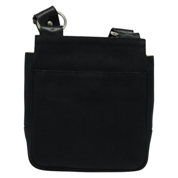 BURBERRY Blue Label Shoulder Bag Canvas Black Silver Auth bs27397