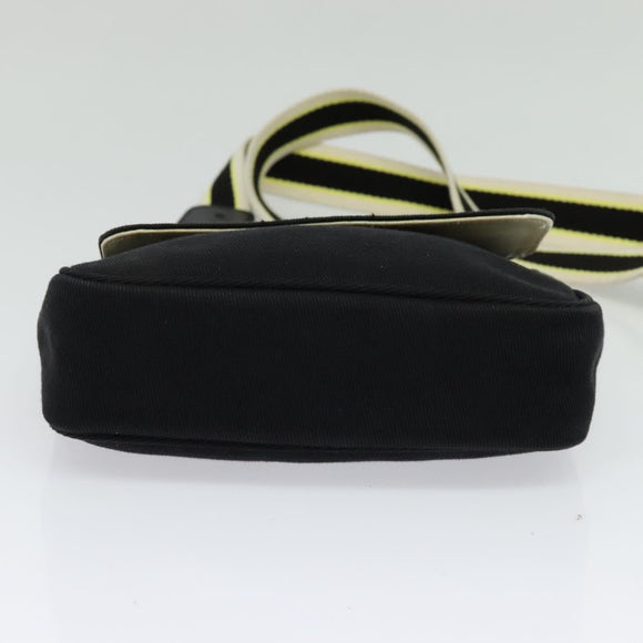 BURBERRY Blue Label Shoulder Bag Canvas Black Silver Auth bs27397