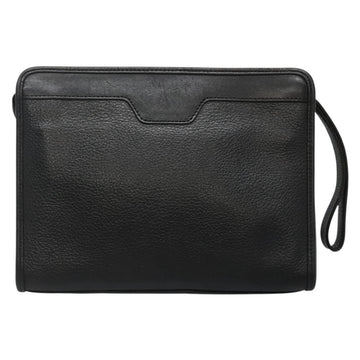 Burberrys Clutch Bag Leather Black Auth bs27401 - 0