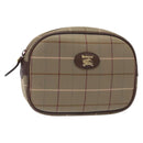 Burberrys Nova Check Pouch Canvas Beige Gold Auth bs27402-1