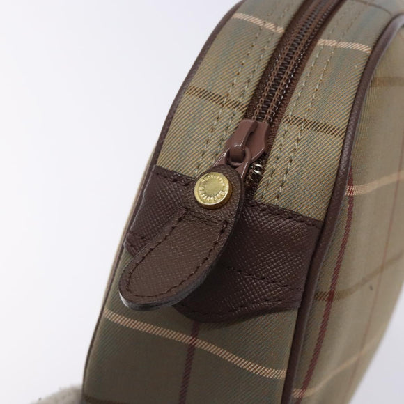Burberrys Nova Check Pouch Canvas Beige Gold Auth bs27402