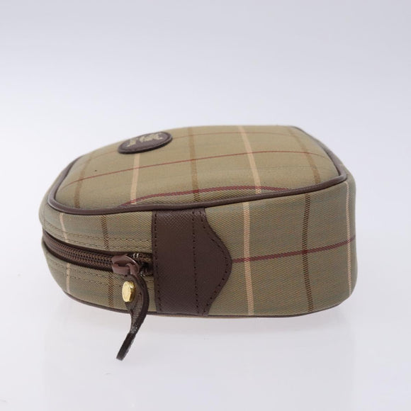 Burberrys Nova Check Pouch Canvas Beige Gold Auth bs27402