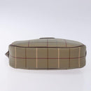 Burberrys Nova Check Pouch Canvas Beige Gold Auth bs27402-7