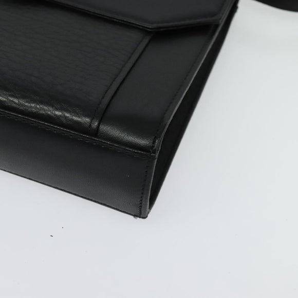 Burberrys Shoulder Bag Leather Black Gold Auth bs27403