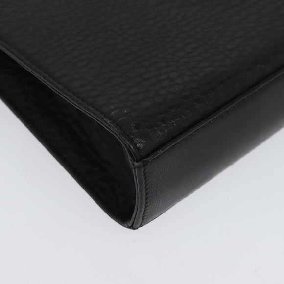 Burberrys Shoulder Bag Leather Black Gold Auth bs27403