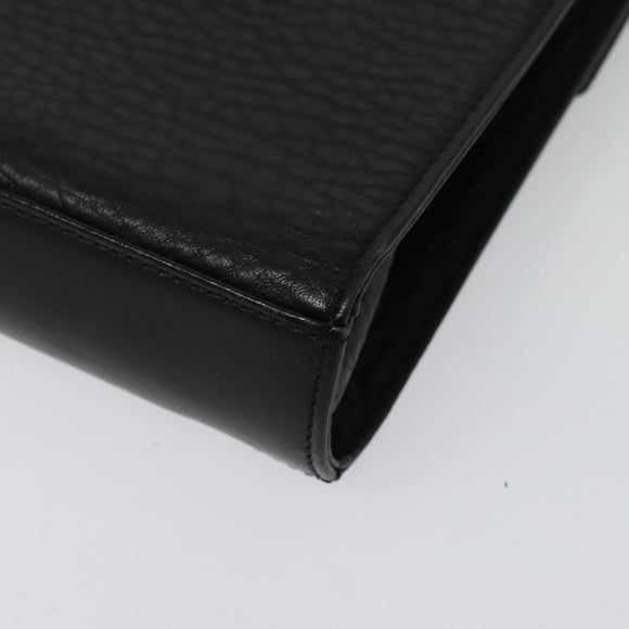 Burberrys Shoulder Bag Leather Black Gold Auth bs27403