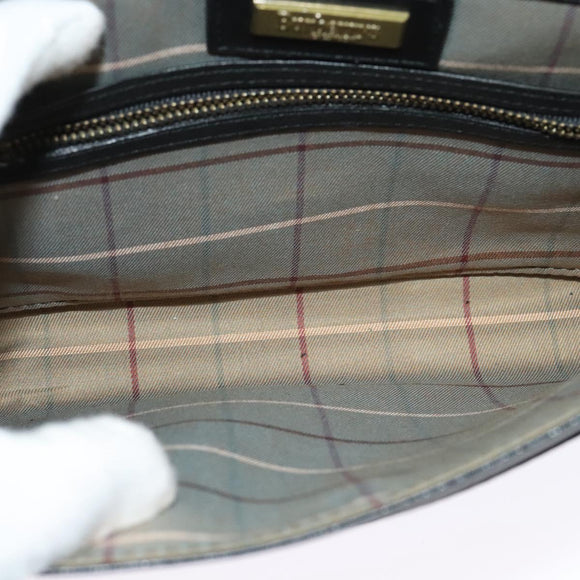 Burberrys Shoulder Bag Leather Black Gold Auth bs27403