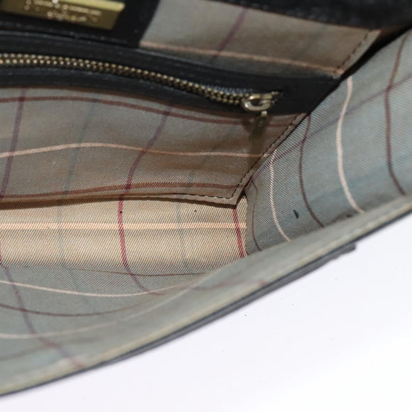 Burberrys Shoulder Bag Leather Black Gold Auth bs27403