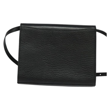 Burberrys Shoulder Bag Leather Black Gold Auth bs27403 - 0