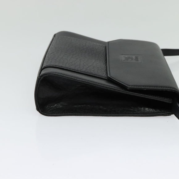 Burberrys Shoulder Bag Leather Black Gold Auth bs27403