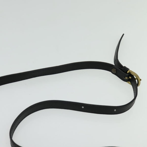 Burberrys Shoulder Bag Leather Black Gold Auth bs27403