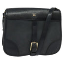 Burberrys Shoulder Bag Leather Navy Gold Auth bs27404-1