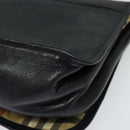 Burberrys Shoulder Bag Leather Navy Gold Auth bs27404-16