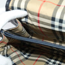 Burberrys Shoulder Bag Leather Navy Gold Auth bs27404-18