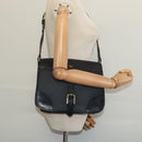 Burberrys Shoulder Bag Leather Navy Gold Auth bs27404-20
