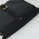 Burberrys Shoulder Bag Leather Navy Gold Auth bs27404-6