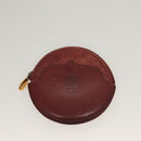 CARTIER Must Line Wallet Leather 3Set Bordeaux Gold Auth bs27409-10