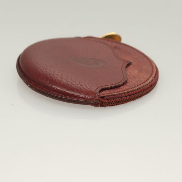 CARTIER Must Line Wallet Leather 3Set Bordeaux Gold Auth bs27409