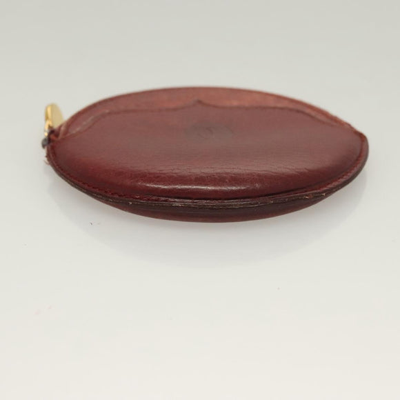 CARTIER Must Line Wallet Leather 3Set Bordeaux Gold Auth bs27409