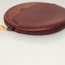 CARTIER Must Line Wallet Leather 3Set Bordeaux Gold Auth bs27409-15