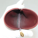 CARTIER Must Line Wallet Leather 3Set Bordeaux Gold Auth bs27409-16