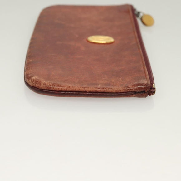 CARTIER Must Line Wallet Leather 3Set Bordeaux Gold Auth bs27409