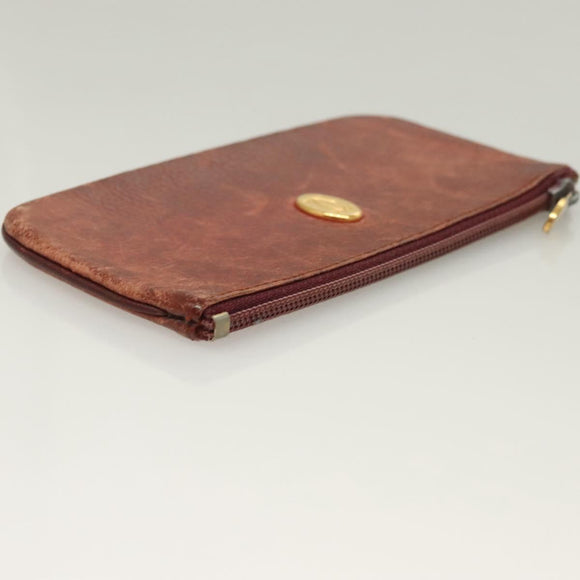 CARTIER Must Line Wallet Leather 3Set Bordeaux Gold Auth bs27409