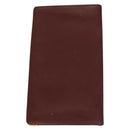 CARTIER Must Line Wallet Leather 3Set Bordeaux Gold Auth bs27409-3