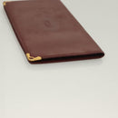 CARTIER Must Line Wallet Leather 3Set Bordeaux Gold Auth bs27409-5