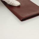 CARTIER Must Line Wallet Leather 3Set Bordeaux Gold Auth bs27409-7