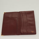 CARTIER Must Line Wallet Leather 3Set Bordeaux Gold Auth bs27409-8