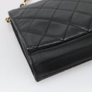CHANEL Matelasse Chain Shoulder Bag Lamb Skin Black Gold CC Auth bs27414-16