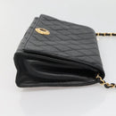 CHANEL Matelasse Chain Shoulder Bag Lamb Skin Black Gold CC Auth bs27414-3